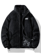 Men's Quilted-Lined Corduroy Jacket with High Collar