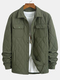 Men's Diamond Quilted Utility Overshirt Jacket