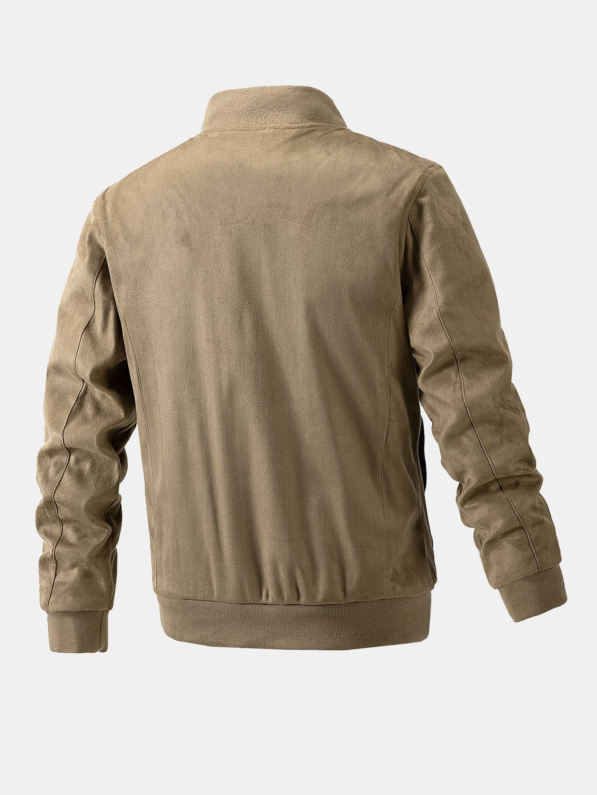 Men's Faux Suede Bomber Jacket – Quilted-Lined Zip-Up Outerwear
