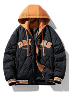 Men's Quilted Hooded Varsity Jacket – Warm Diamond Padded Baseball
