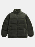 Men's Teddy Fleece Puffer Jacket – Padded High Collar Zip-Up Winter