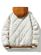 Men's Quilted Hooded Varsity Jacket – Warm Diamond Padded Baseball
