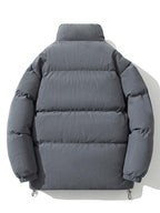 Men's Corduroy Puffer Jacket with High Collar