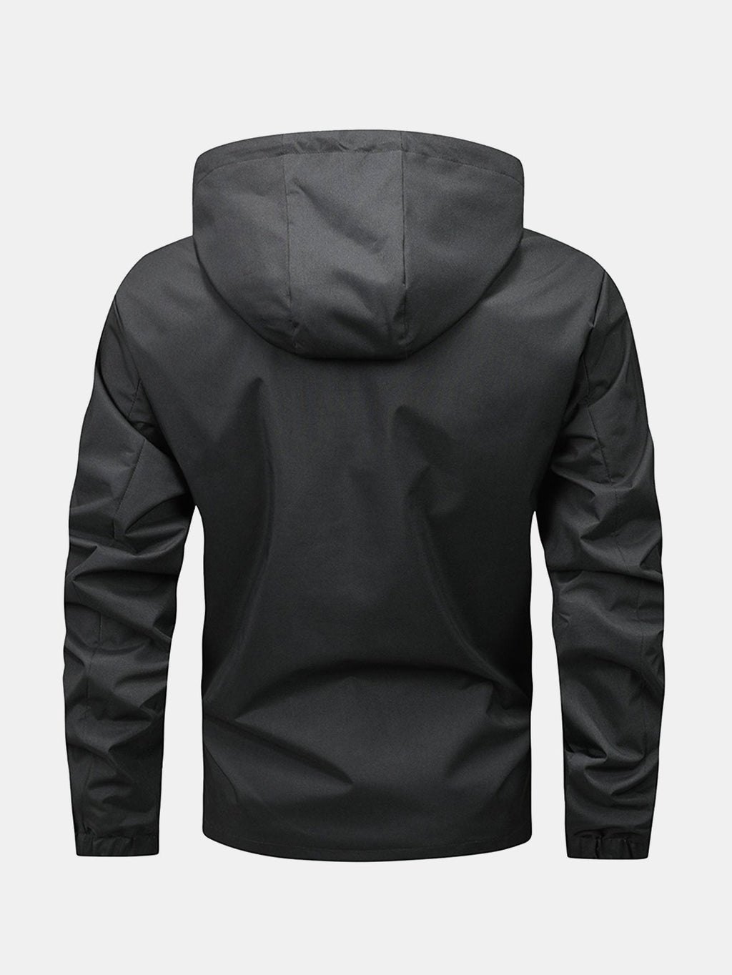 Men's Lightweight Hooded Zip-Up Jacket – Adjustable Hood and Elasticated