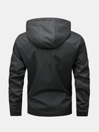 Men's Lightweight Hooded Zip-Up Jacket – Adjustable Hood and Elasticated
