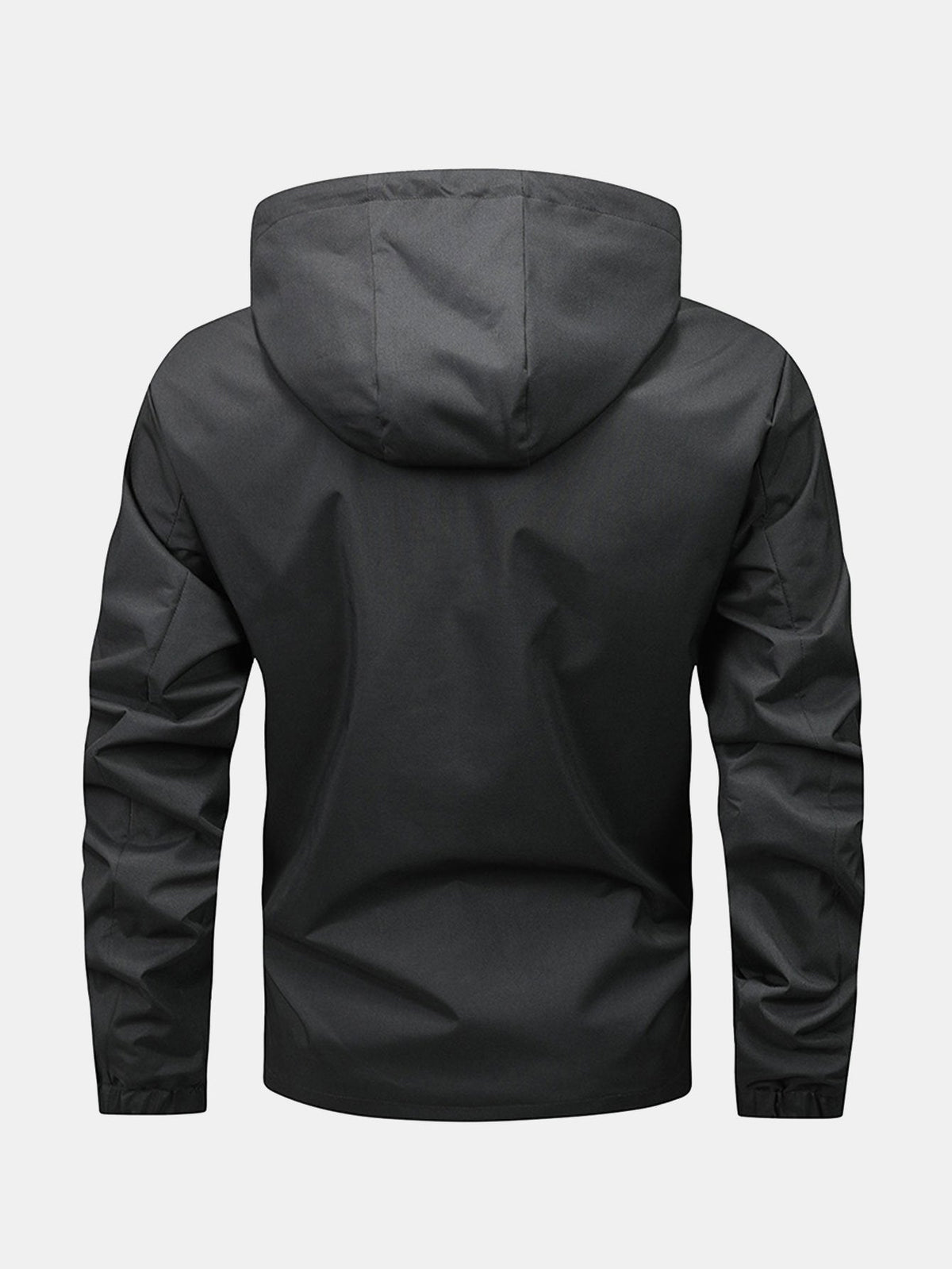 Men's Lightweight Hooded Zip-Up Jacket – Adjustable Hood and Elasticated