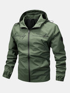 Men's Lightweight Hooded Zip-Up Jacket – Adjustable Hood and Elasticated