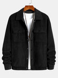 Men's Ribbed Corduroy Jacket with Chest Pockets