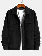 Men's Ribbed Corduroy Jacket with Chest Pockets