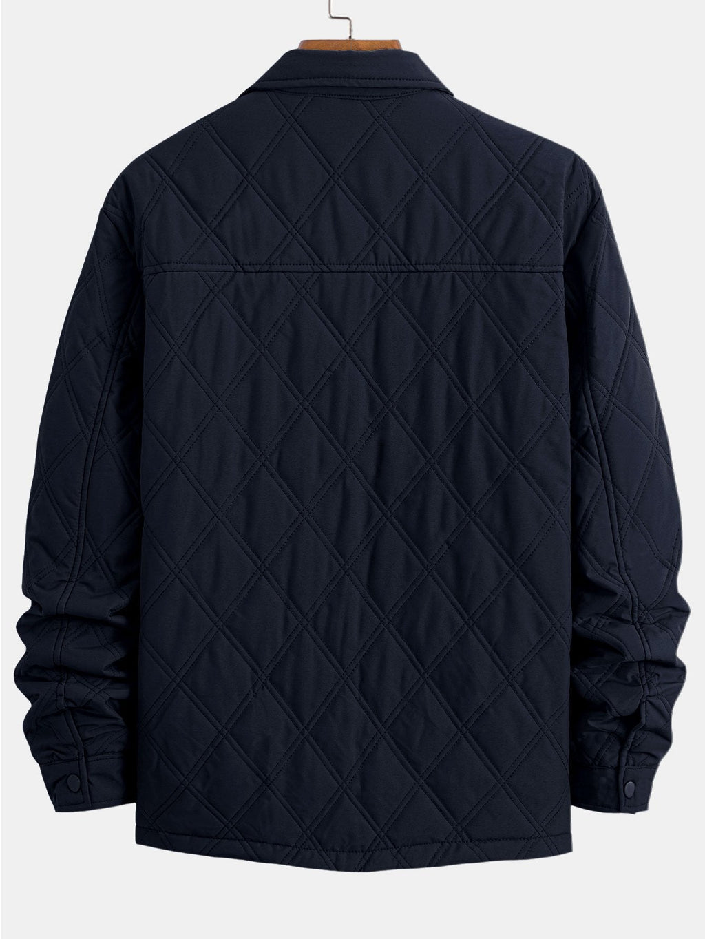 Men's Diamond Quilted Utility Overshirt Jacket