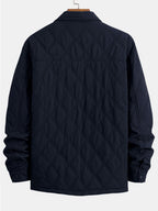 Men's Diamond Quilted Utility Overshirt Jacket