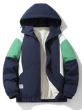 Men's Teddy Fleece-Lined Hooded Windbreaker Jacket