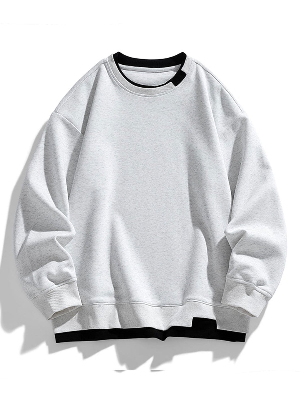 Men's Relaxed Fit Layered Crew Neck Sweatshirt