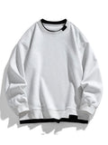 Men's Relaxed Fit Layered Crew Neck Sweatshirt