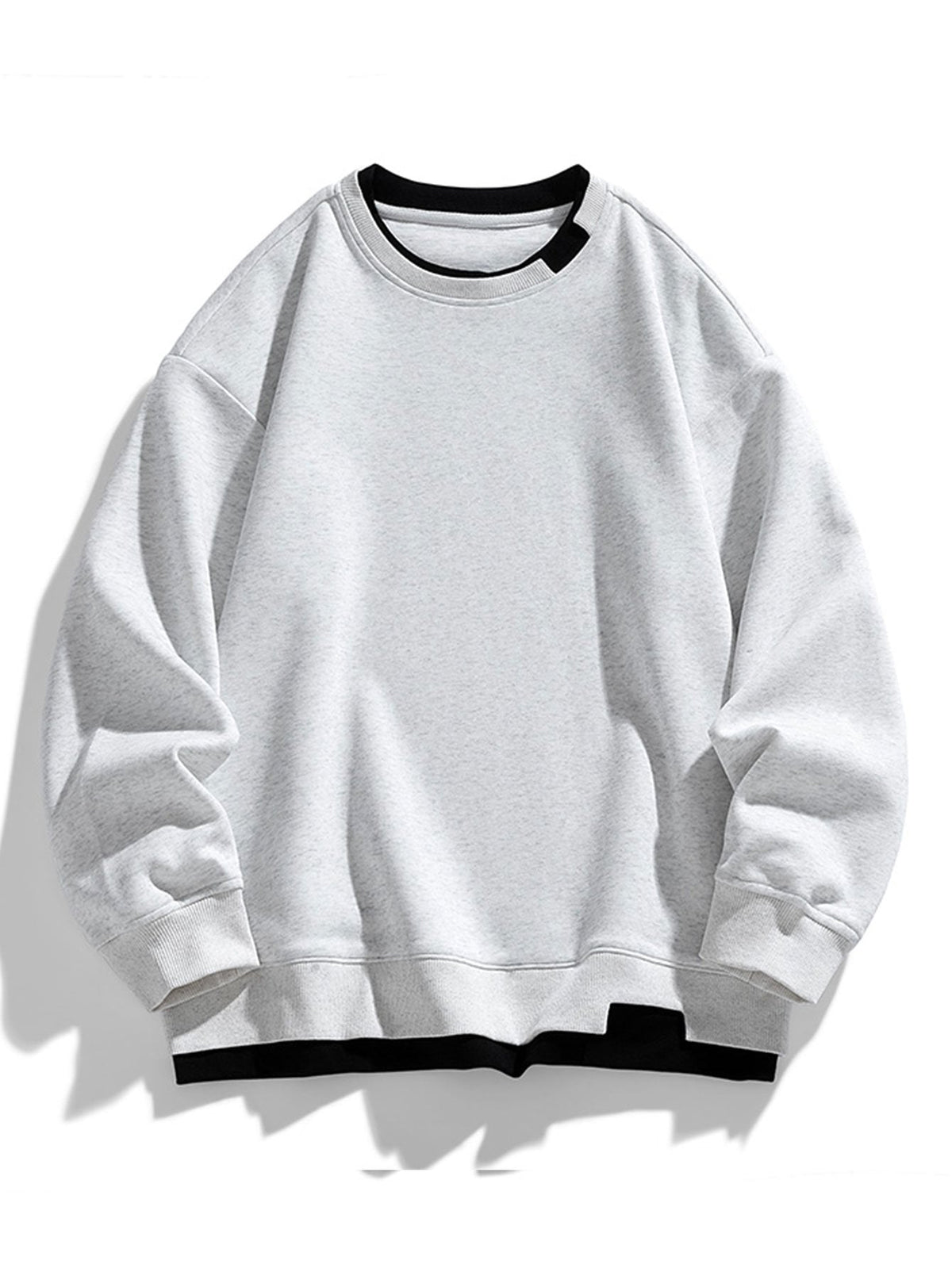 Men's Relaxed Fit Layered Crew Neck Sweatshirt