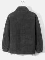 Men's Quilted-Lined Teddy Fleece Jacket – Warm Zip-Up Winter Outerwear