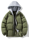 Men's Padded Puffer Jacket with Detachable Hood