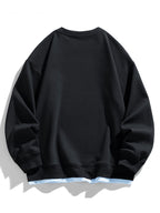 Men's Relaxed Fit Layered Crew Neck Sweatshirt