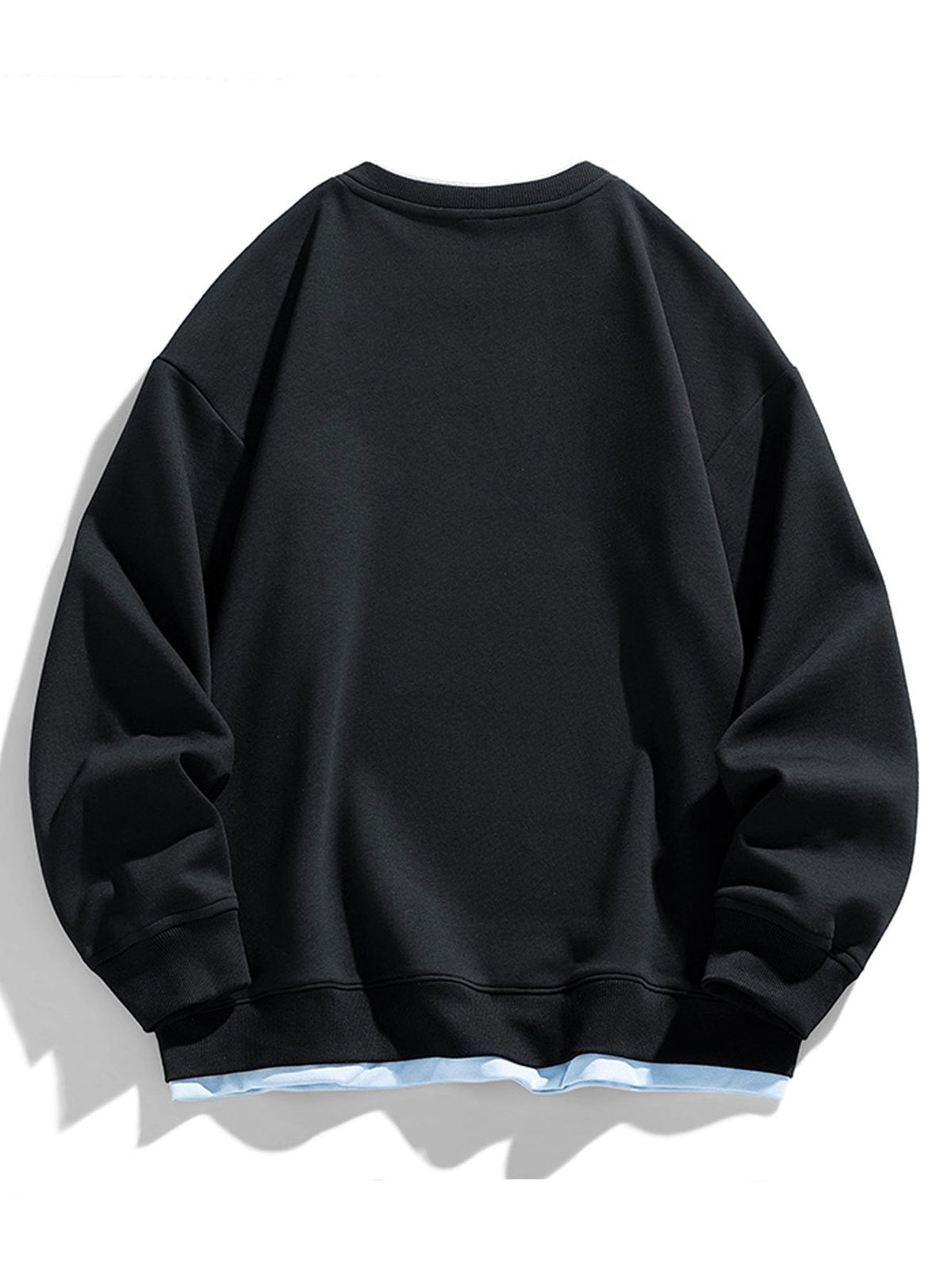 Men's Relaxed Fit Layered Crew Neck Sweatshirt