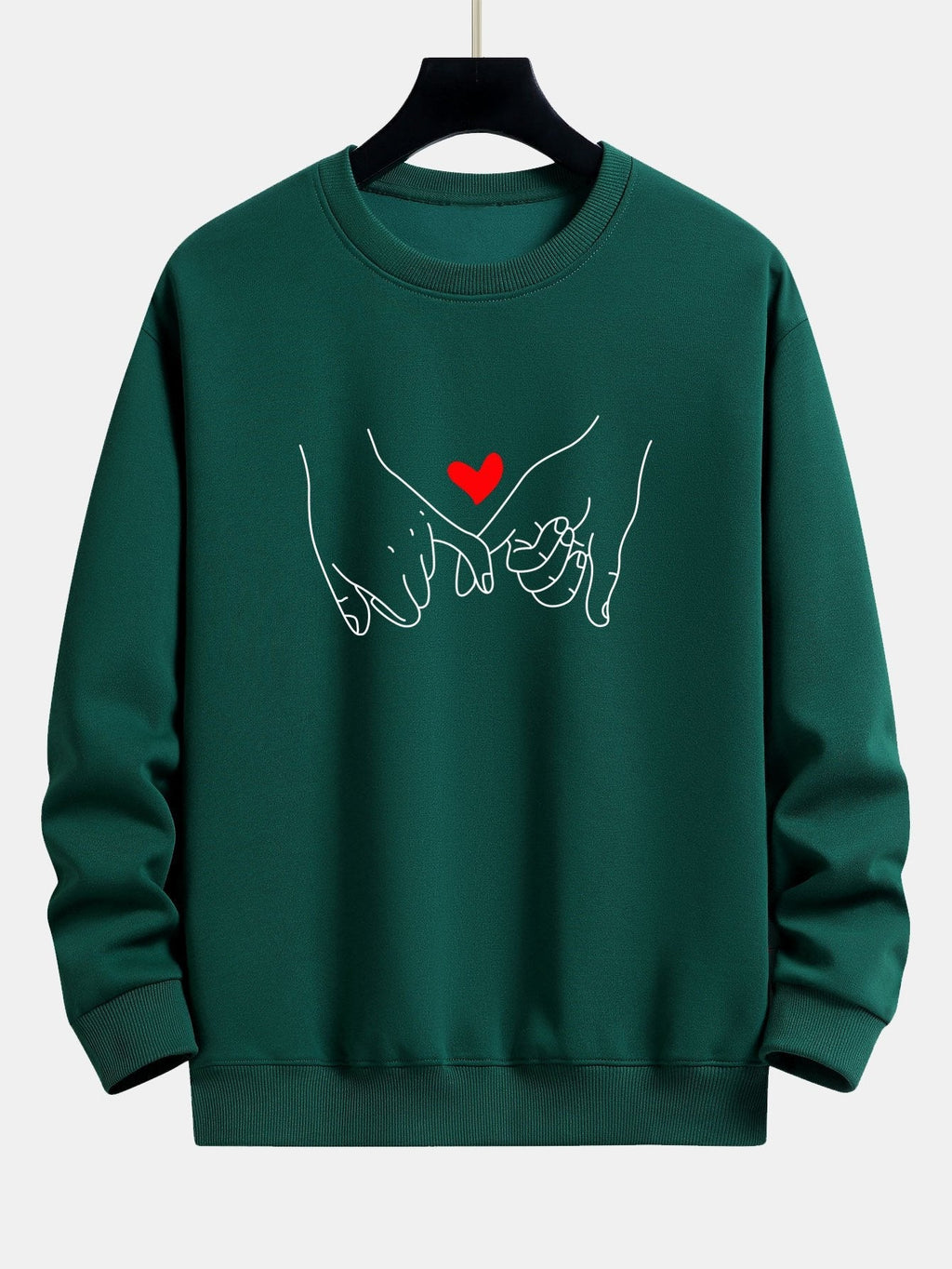 Men's Printed Crew Neck Sweatshirt – Relaxed Fit Cotton Blend Pullover