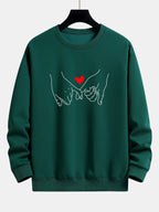 Men's Printed Crew Neck Sweatshirt – Relaxed Fit Cotton Blend Pullover
