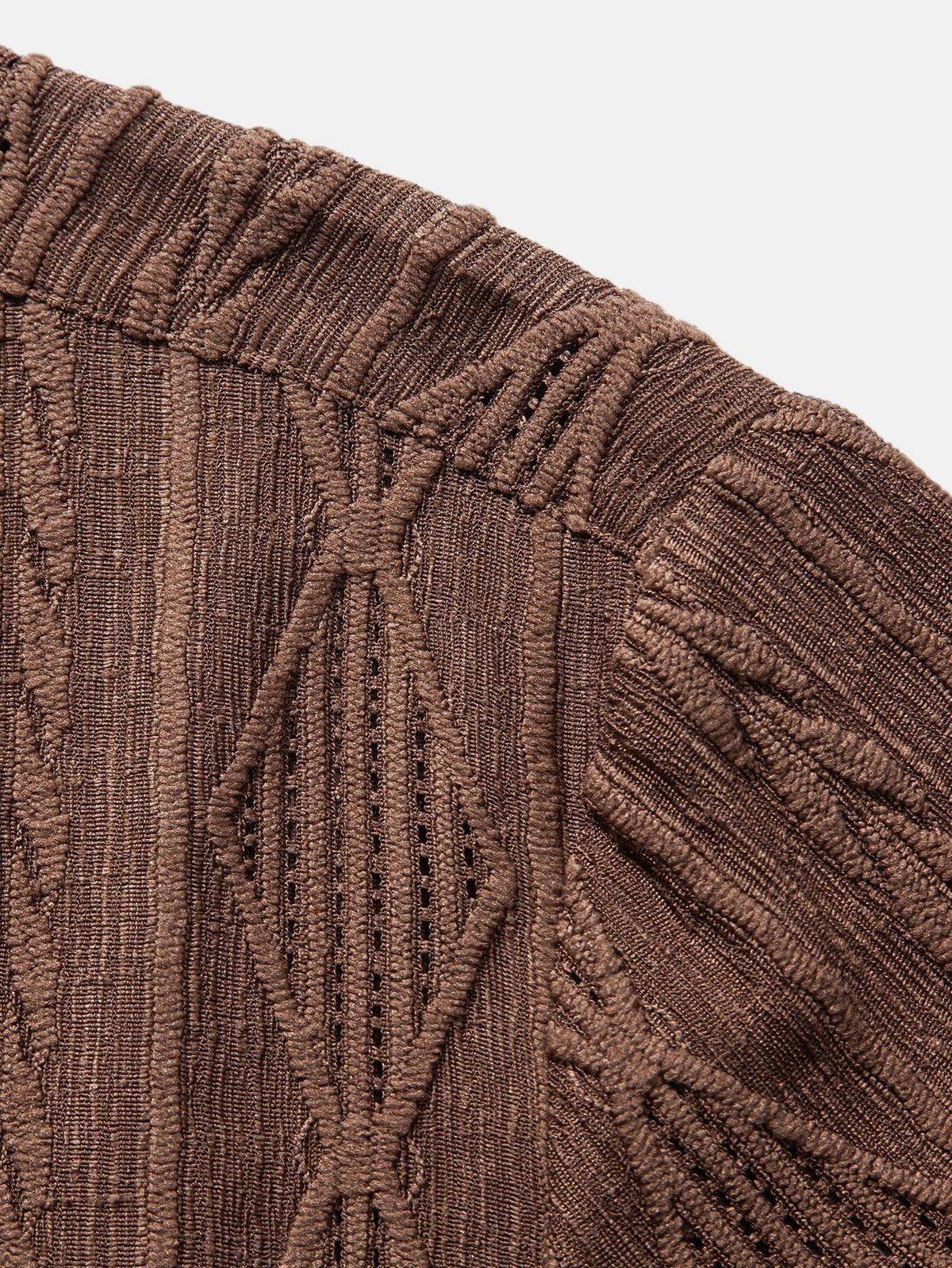 Men's Geometric Jacquard Shirt with Cuban Collar