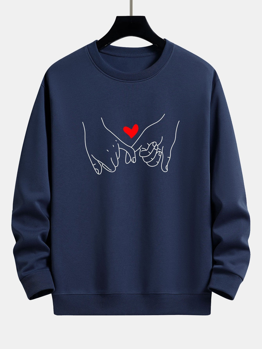 Men's Printed Crew Neck Sweatshirt – Relaxed Fit Cotton Blend Pullover