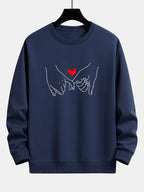 Men's Printed Crew Neck Sweatshirt – Relaxed Fit Cotton Blend Pullover