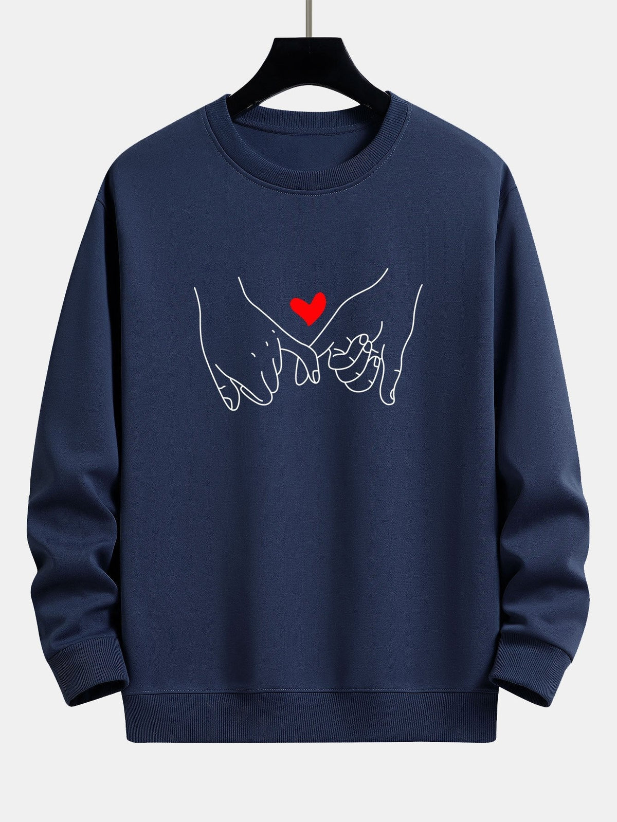 Men's Printed Crew Neck Sweatshirt – Relaxed Fit Cotton Blend Pullover