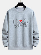 Men's Printed Crew Neck Sweatshirt – Relaxed Fit Cotton Blend Pullover