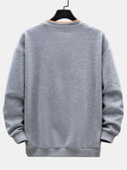 Men's Geometric Jacquard Sweatshirt – Relaxed Fit Textured Crew Neck