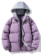 Men's Padded Puffer Jacket with Detachable Hood
