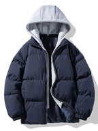Men's Padded Puffer Jacket with Detachable Hood
