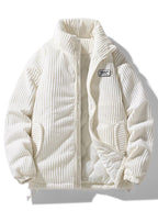 Men's Quilted-Lined Corduroy Jacket with High Collar