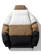 Men's Colour Block Puffer Jacket – Warm Padded Winter Outerwear