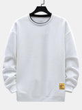 Men's Geometric Jacquard Sweatshirt – Relaxed Fit Textured Crew Neck