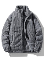 Men's Quilted-Lined Corduroy Jacket with High Collar