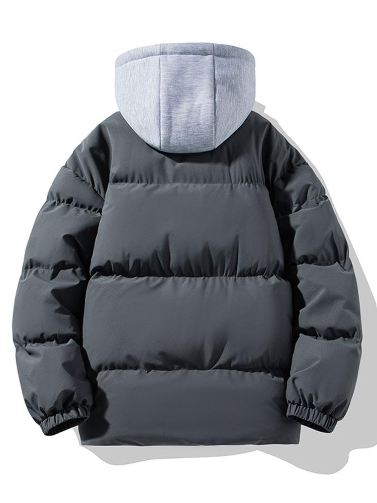 Men's Padded Puffer Jacket with Detachable Hood