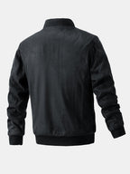 Men's Faux Suede Bomber Jacket – Quilted-Lined Zip-Up Outerwear