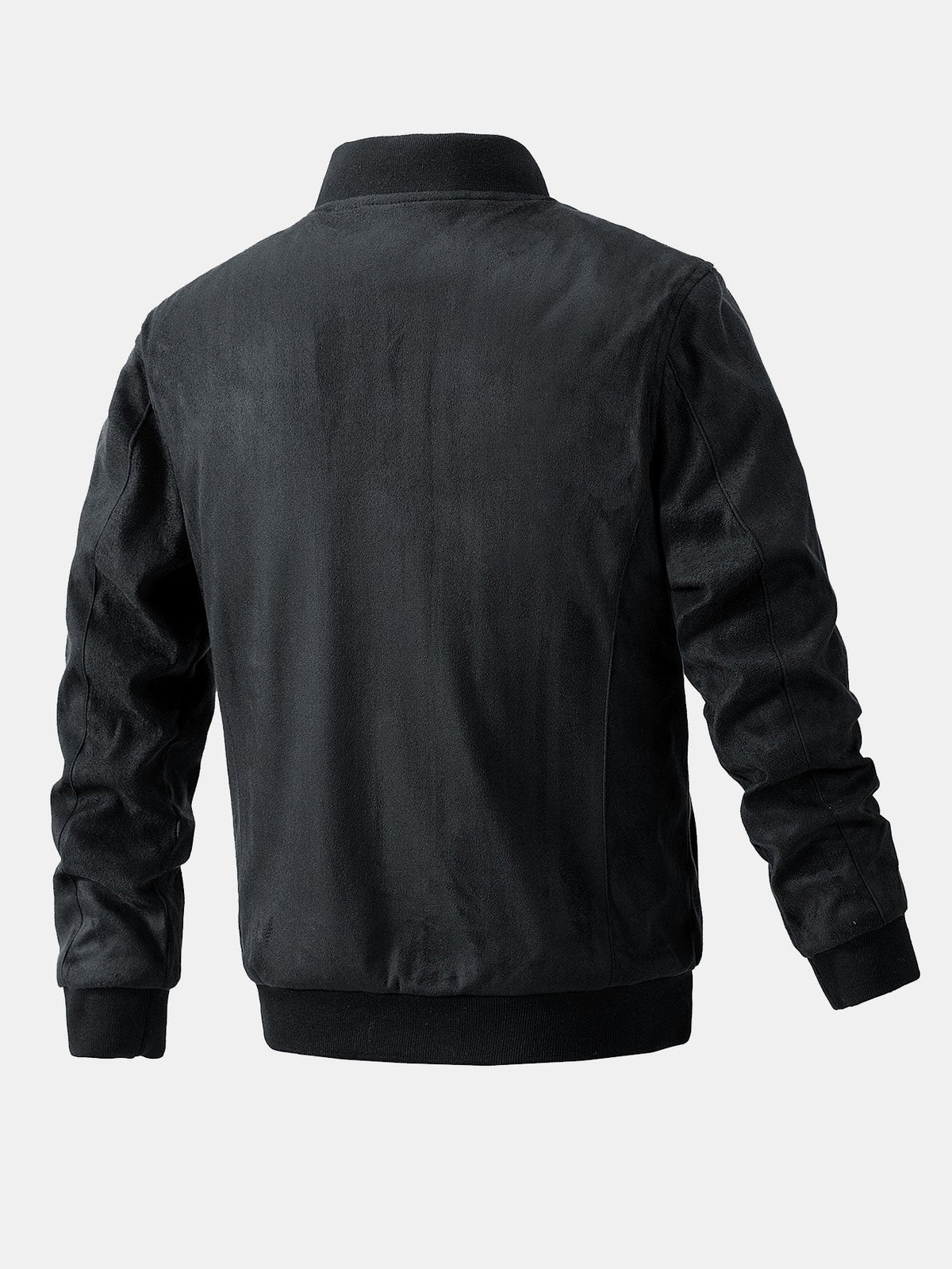 Men's Faux Suede Bomber Jacket – Quilted-Lined Zip-Up Outerwear