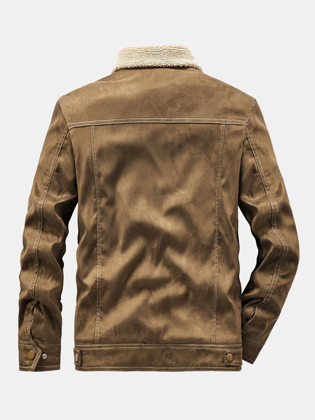Men's Faux Suede Teddy-Lined Utility Jacket