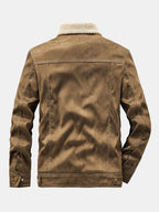 Men's Faux Suede Teddy-Lined Utility Jacket