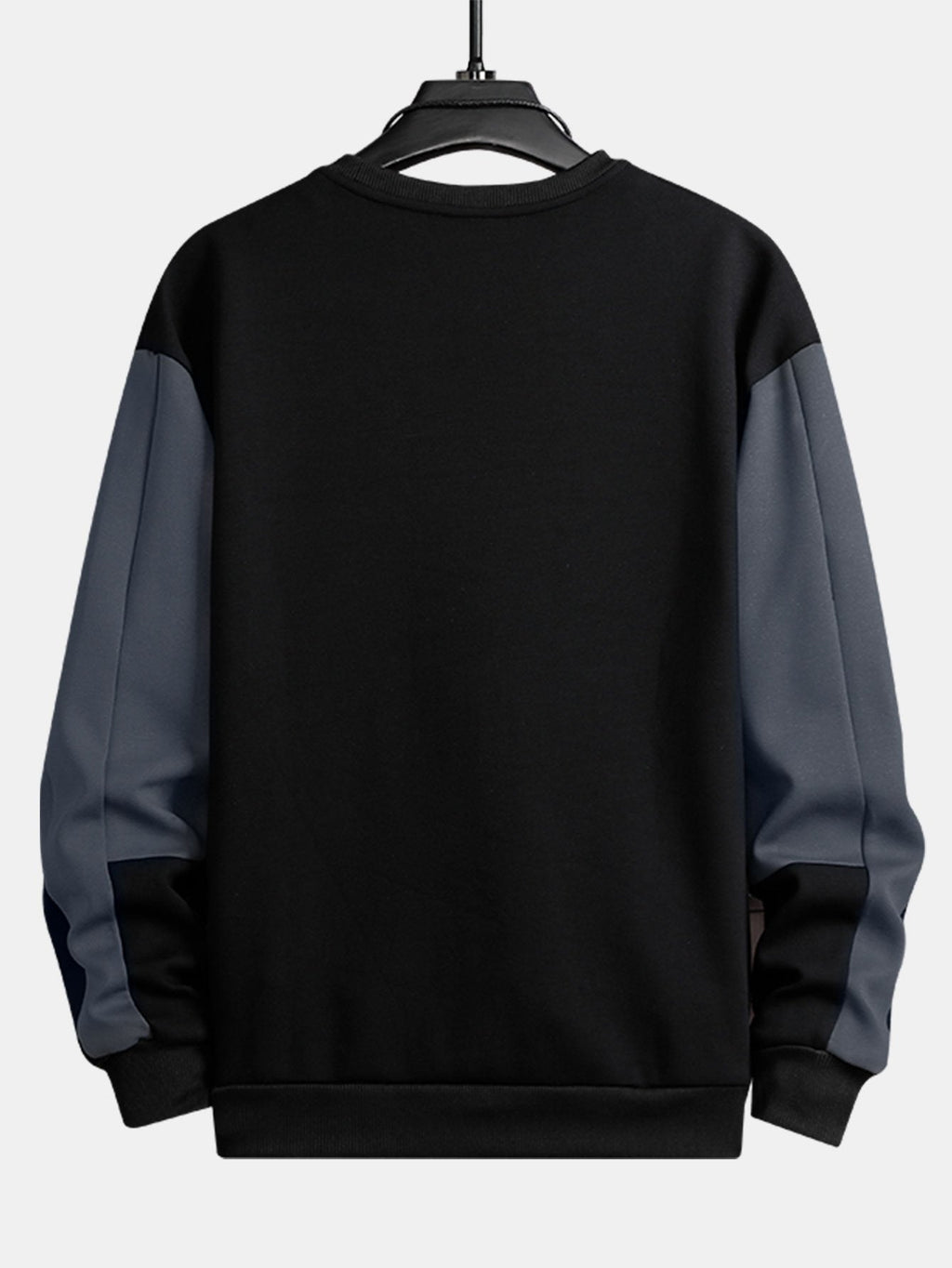 Men's Colour Block Crew Neck Sweatshirt – Relaxed Fit Long Sleeve Casual