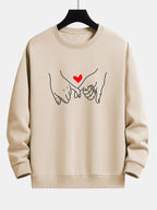 Men's Printed Crew Neck Sweatshirt – Relaxed Fit Cotton Blend Pullover