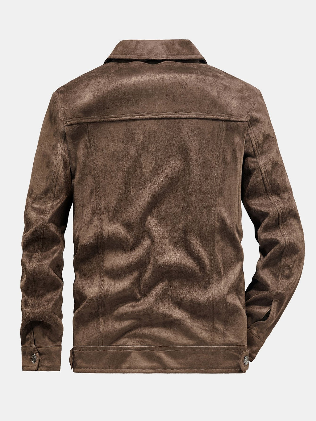 Men's Vintage Faux Suede Jacket with Button Front