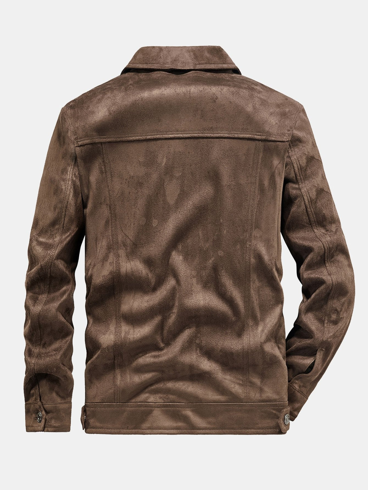 Men's Vintage Faux Suede Jacket with Button Front