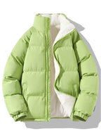Men's Sherpa-Lined Puffer Jacket with High Collar