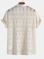 Men's Open-Knit Shirt and Trouser Summer Set