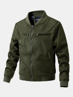 Men's Faux Suede Bomber Jacket – Quilted-Lined Zip-Up Outerwear