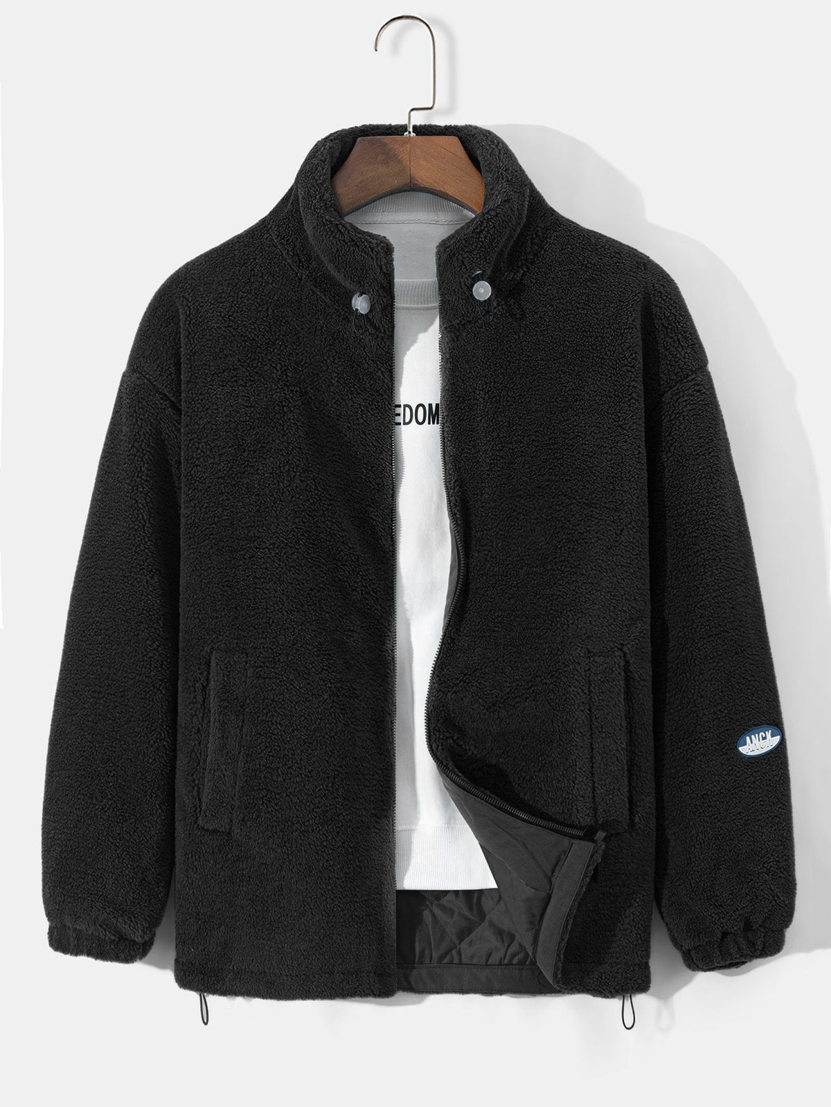Men's Quilted-Lined Teddy Fleece Jacket – Warm Zip-Up Winter Outerwear
